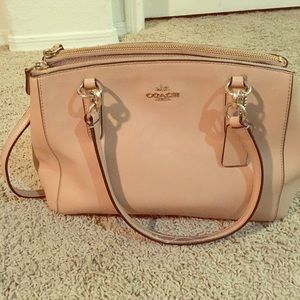 Medium tan Coach purse Long strap and elbow straps